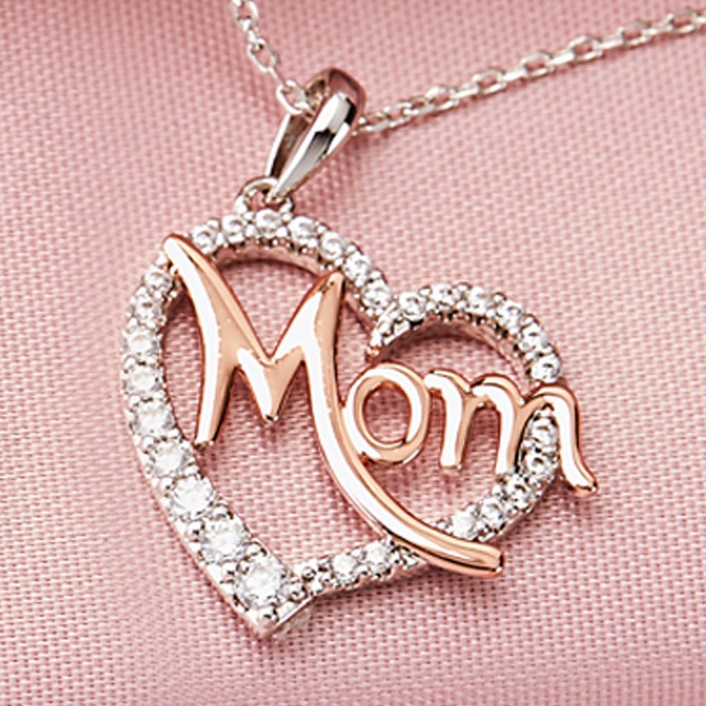 Mom Heart Necklace, Charmed Aroma Mothers Day Necklace Collection
